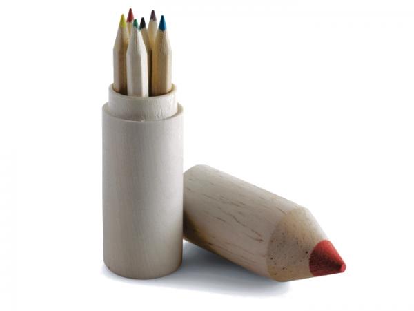 Tube en Bois de 6 Crayons