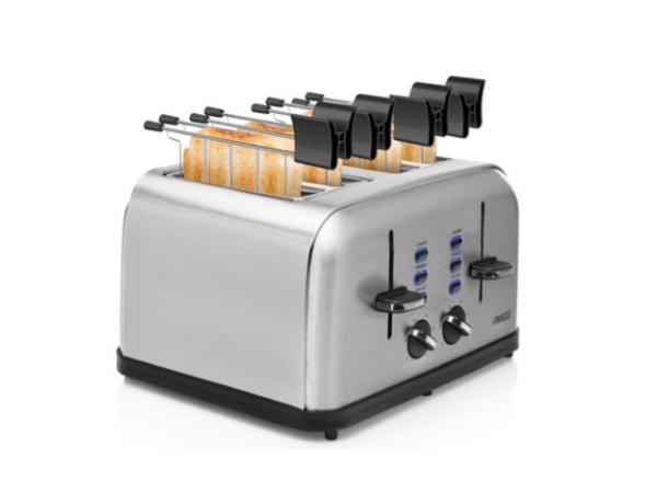 Toaster Inox 4 Tranches Puissance 1450-1750 Watts