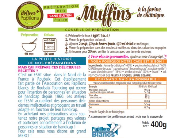 Kits de Muffins Bio sans Glutten  Farine de Châtaigne 400g - visuel 2