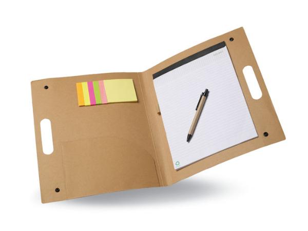 Porte-Documents en Carton avec Bloc Note et Feuillets Autoadhési