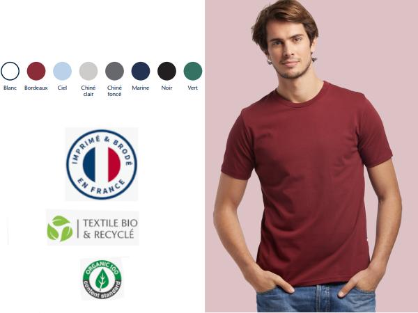 T-Shirt COULEUR  Homme en Coton Bio 180g Made In France - visuel 2