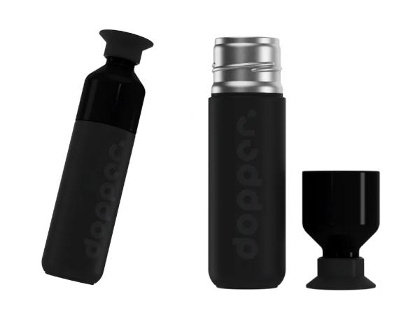 DOPPER Black Insulated 350ml Bouteille Isotherme avec Gobelet