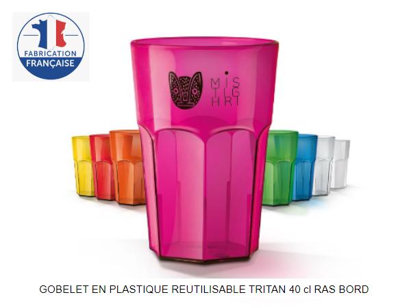 Gobelet Réutilisable en Tritan 40 cl Fabriqué en France